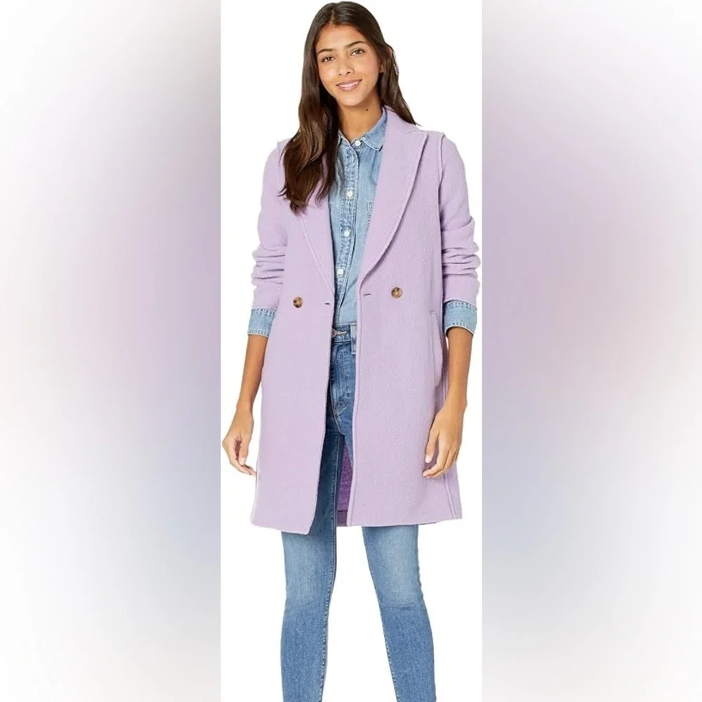 Daphne topcoat in Italian boiled wool, Purple - 0 - Picture 2 of 4